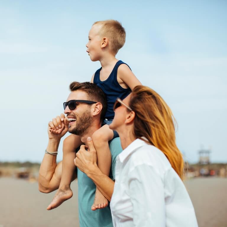 family-on-beach