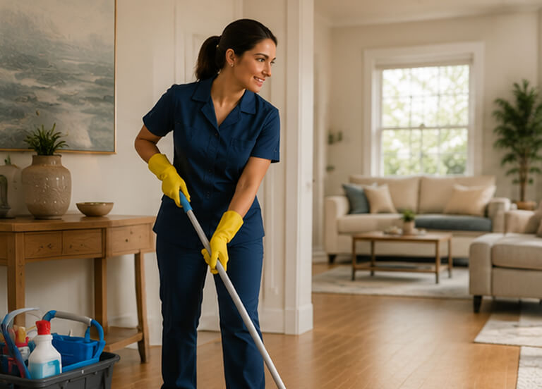 lady-cleaning-bedroom