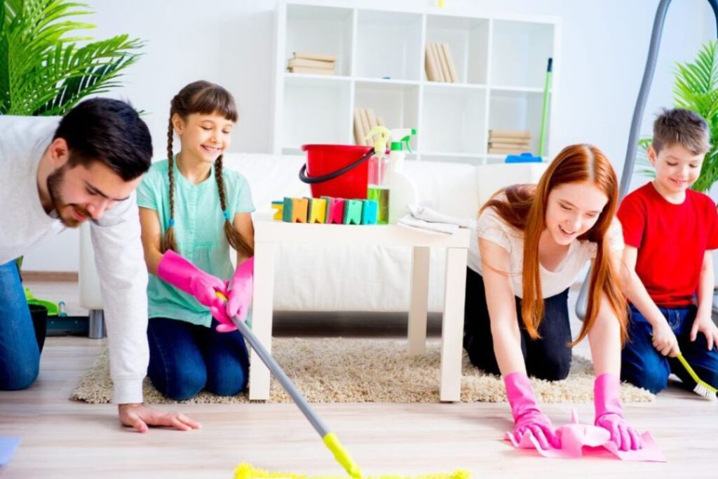 Cleaning with kids tips