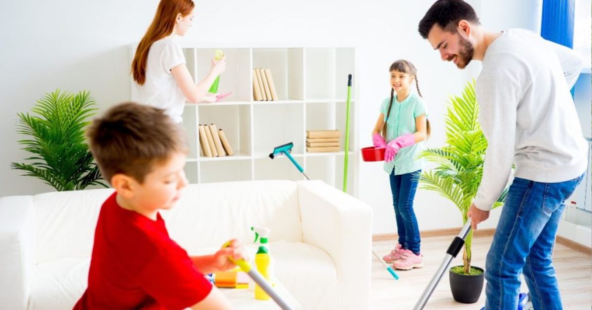 Cleaning with kids tips