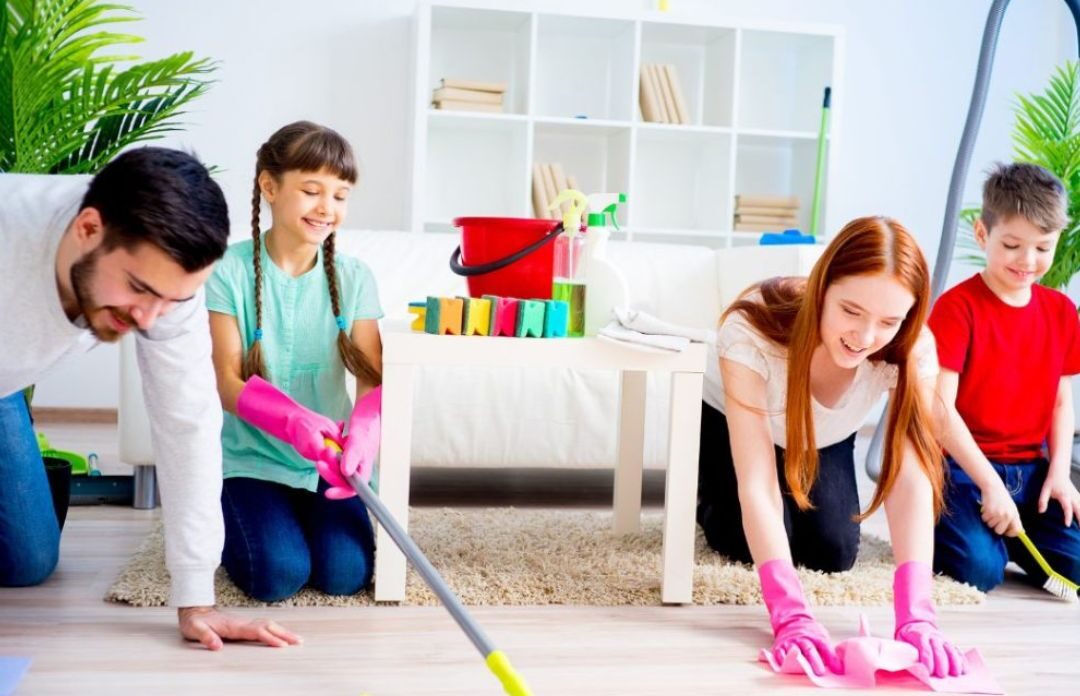 Cleaning with kids tips