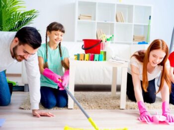 Cleaning with kids tips